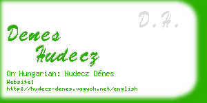 denes hudecz business card